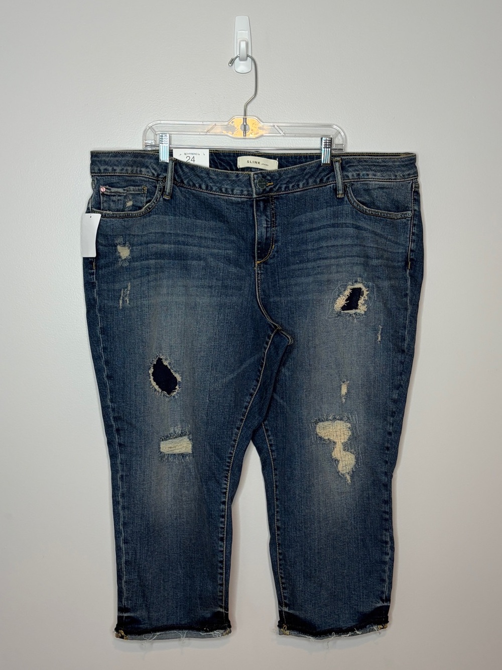 NWT Slink Cropped Boyfriend Jeans Size 24